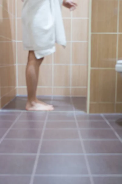 Suddig Kvinna Toaletten — Stockfoto