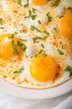 yakın çekim güzel kokulu pişmiş yumurta