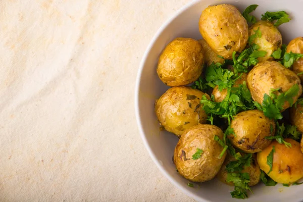 Flavored Baked Potatoes Greens — Stock Photo, Image