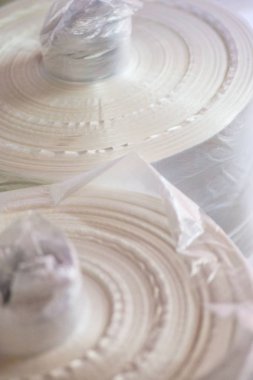 Endüstriyel üretim plastik torba. Üretimi için donatım