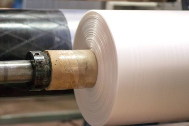 Endüstriyel üretim plastik torba. Üretimi için donatım