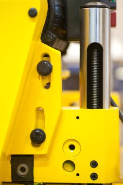 Ve ağaç işleme makinesi parça detaylar. Yakın çekim. Yeni ekipman. Yakın çekim.