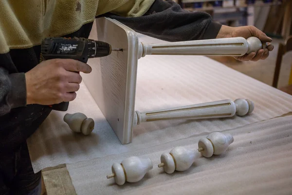 Making furniture from wood. Work carpenter. Carpentry tools. Carpentry workshop