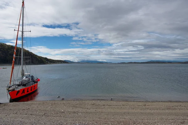 Tierra Del Fuego Argentina Mars 2019 Segelbåt Paludine Beaglekanalen — Stockfoto