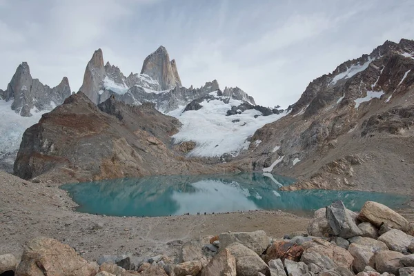 Άποψη Του Βουνού Fitz Roy Και Laguna Los Tres Santa — Φωτογραφία Αρχείου