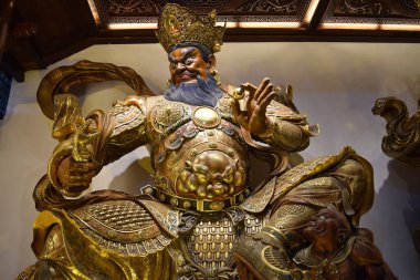 LEŞAN, SICHUAN, ÇİN - 15 Kasım 2016: Budist Tapınağı 'nda Heykel.