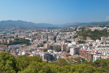 Malaga ve dağların manzarası, Endülüs, İspanya