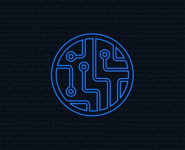 Devre levhasını işareti simgesi siyah arka plan üzerine