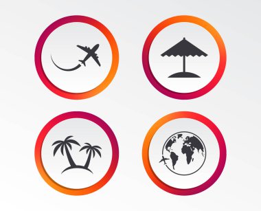 Beyaz arka plan üzerinde izole seyahat simgeler