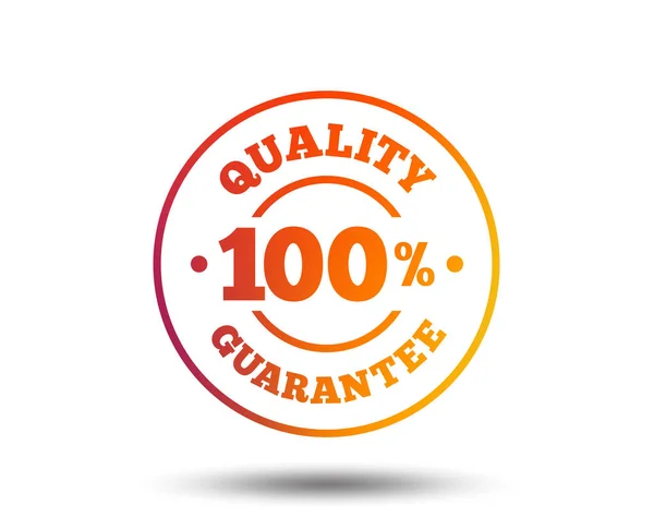 100 Quality Guarantee Sign Icon Isolated White Background — Stock Vector