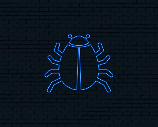 Bug Sign Icon Black Background — Stock Vector