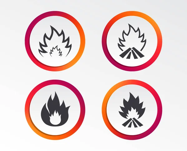 Fire Flame Icons Isolated White Background — Stock Vector