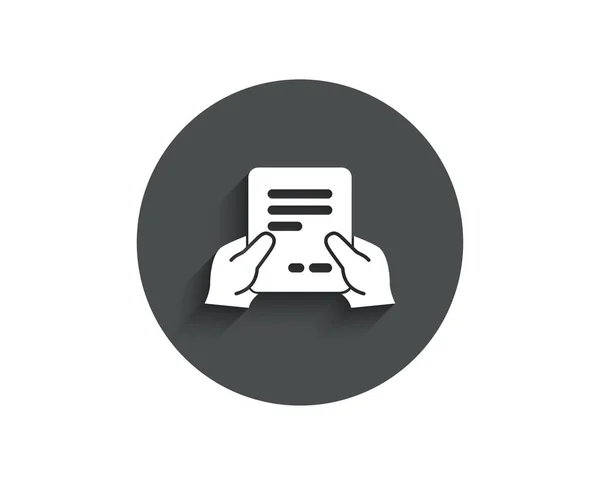 Holding Document Icono Simple Aislado Sobre Fondo Blanco — Vector de stock