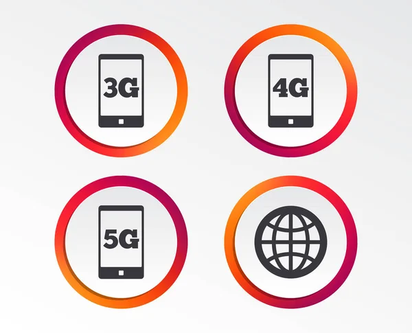 Iconos Telecomunicaciones Móviles Aislados Sobre Fondo Blanco — Vector de stock