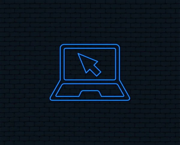 Laptop Zeichen Symbol Auf Schwarzem Hintergrund — Stockvektor