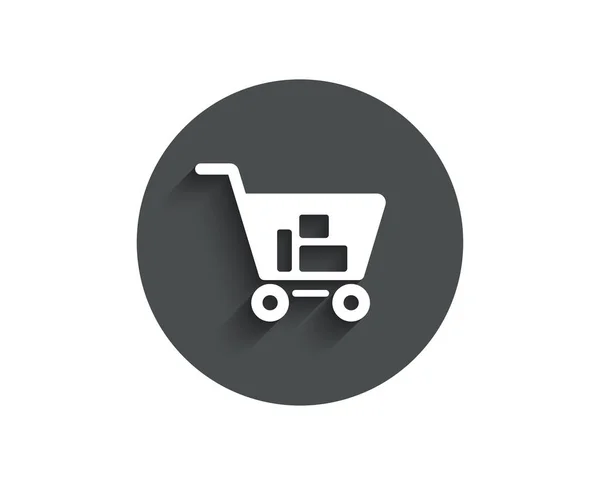 Eenvoudige Vlakke Shopping Cart Lijn Pictogram — Stockvector