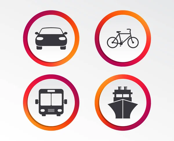 Iconos Transporte Aislados Sobre Fondo Blanco — Vector de stock