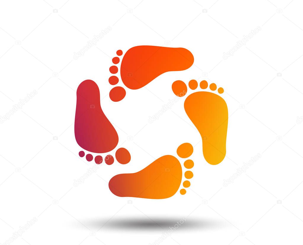 Baby footprints icon isolated on white background