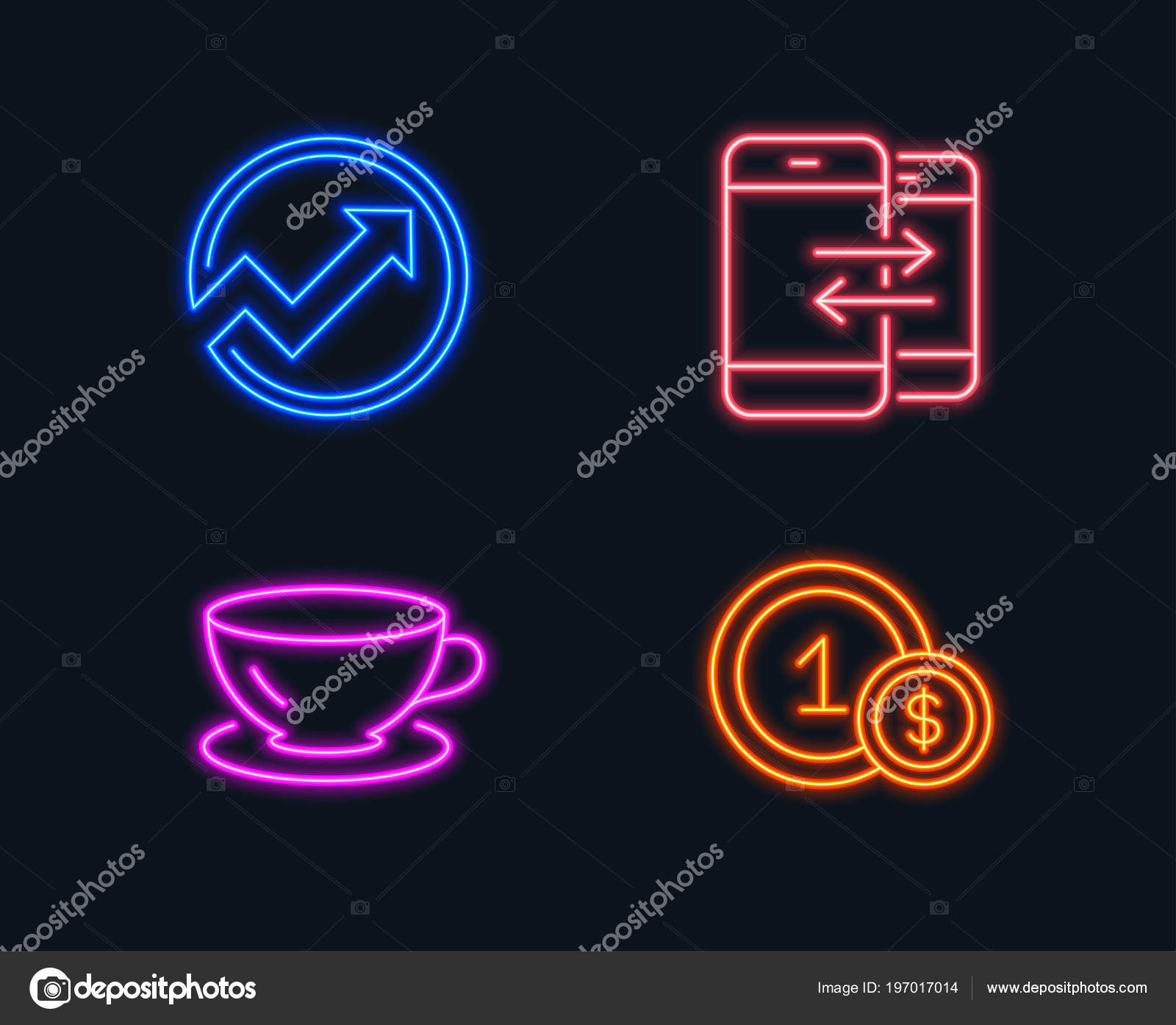 Neon Verlichting Set Van Audit Espresso Telefoon Mededeling Iconen ... Neon Verlichting Set Van Audit Espresso Telefoon Mededeling Iconen ...
