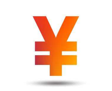 Yen simgesini imzala. JPY para birimi simgesi. Para etiket. Degrade tasarım öğesi bulanık. Canlı grafik düz simge. Vektör