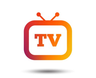 Retro Tv işareti simgesi. Televizyon simgesi ayarla. Degrade tasarım öğesi bulanık. Canlı grafik düz simge. Vektör