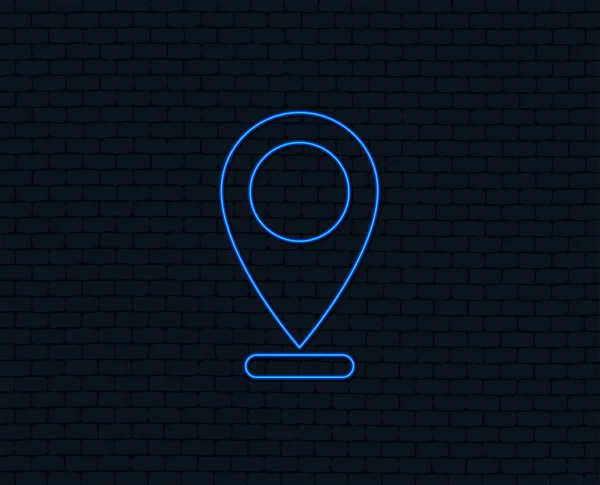 Luce Neon Icona Del Marchio Internet Simbolo Puntatore Navigazione Segnale — Vettoriale Stock