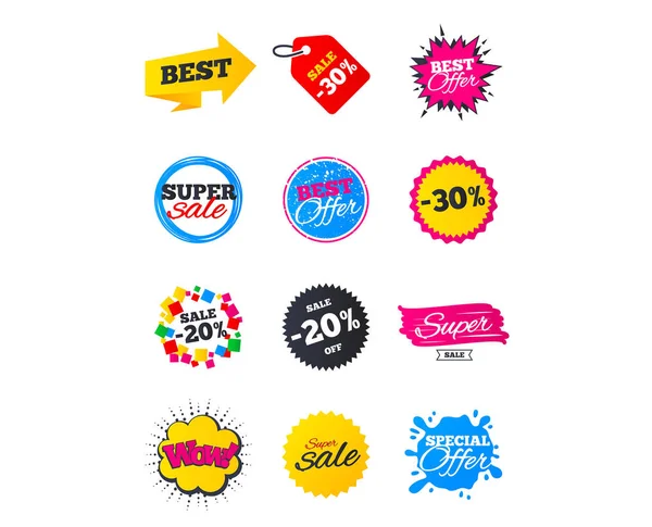 Sale Banners Best Offers Discounts Tags Market Sale Flyers Clearance — Stock Vector