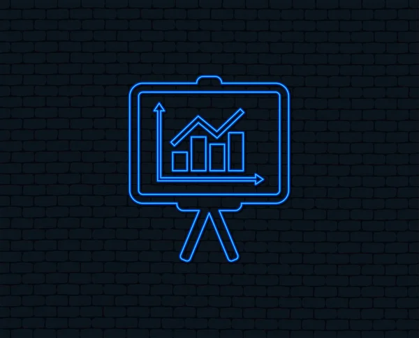 Luce Neon Presentazione Cartellone Segno Icona Simbolo Schema Diagramma Grafica — Vettoriale Stock