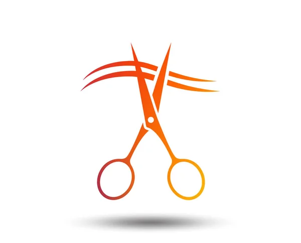 Nůžky Cut Ikonu Podepsat Vlasy Kadeřník Nebo Holičství Symbol Rozmazané — Stockový vektor