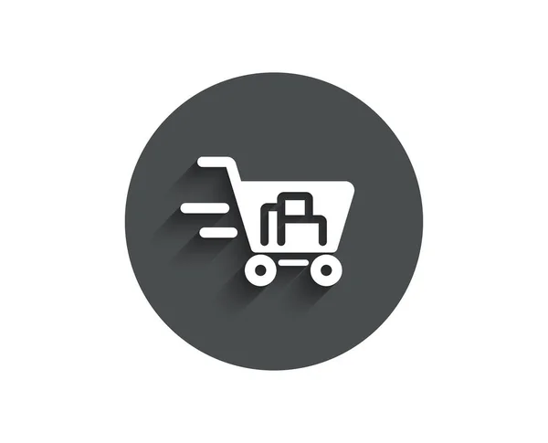 Leverans Service Enkel Ikon Shopping Cart Tecken Express Online Köp — Stock vektor