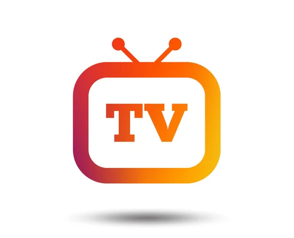 Retro Sign Icon Television Set Symbol Blurred Gradient Design Element — Stock Vector