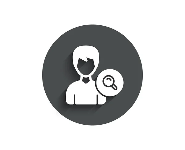Rechercher Icône Utilisateur Simple Profil Avatar Avec Panneau Verre Grossissant — Image vectorielle