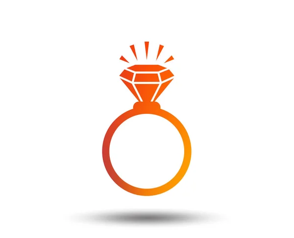 リング符号アイコン ジュエリーの輝きダイヤモンド シンボル 結婚式や婚約の日シンボル グラデーションのデザイン要素をぼやけています 鮮やかなグラフィック フラット アイコン ベクトル — ストックベクタ
