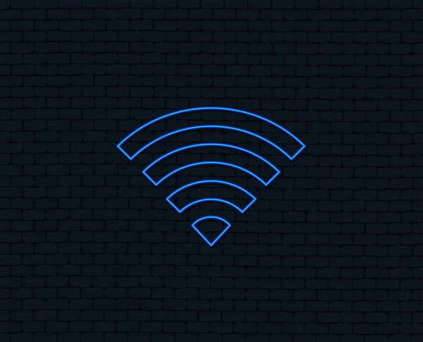 Luz Neón Signo Wifi Símbolo Icono Red Inalámbrica — Vector de stock