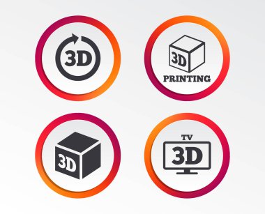 Beyaz arka plan üzerinde 3D tv teknoloji simgeleri
