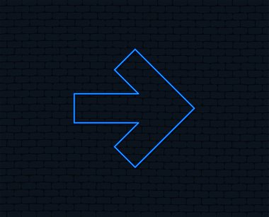 Neon ışık ok işareti simgesi