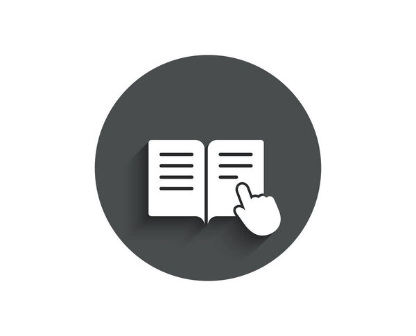 Education with hand pointer symbol on white background