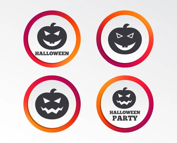 Halloween Pumpkin Icons White Background — Stock Vector