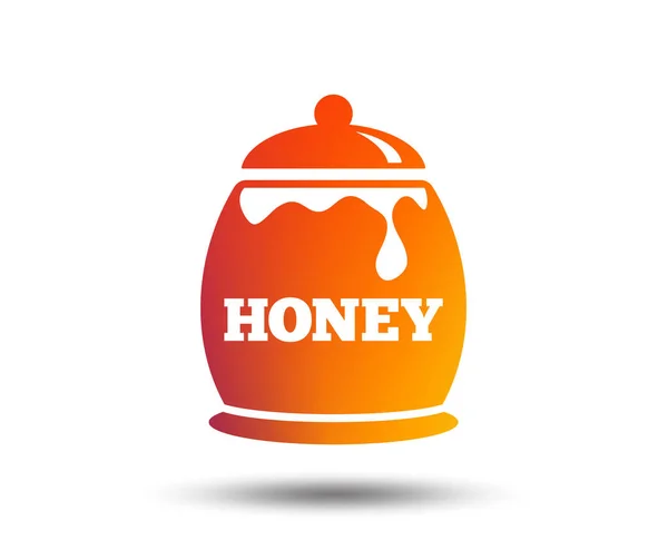 蜂蜜在罐子标志图标在白色背景 — 图库矢量图片