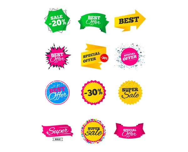 Set Best Offers Discounts Tags White Background — Stock Vector
