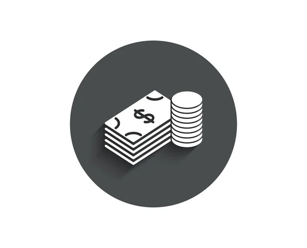 Cash Geld Eenvoudige Pictogram Witte Achtergrond — Stockvector