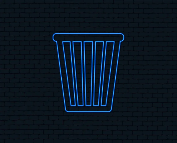 Recycle Teken Pictogram Neon Licht — Stockvector