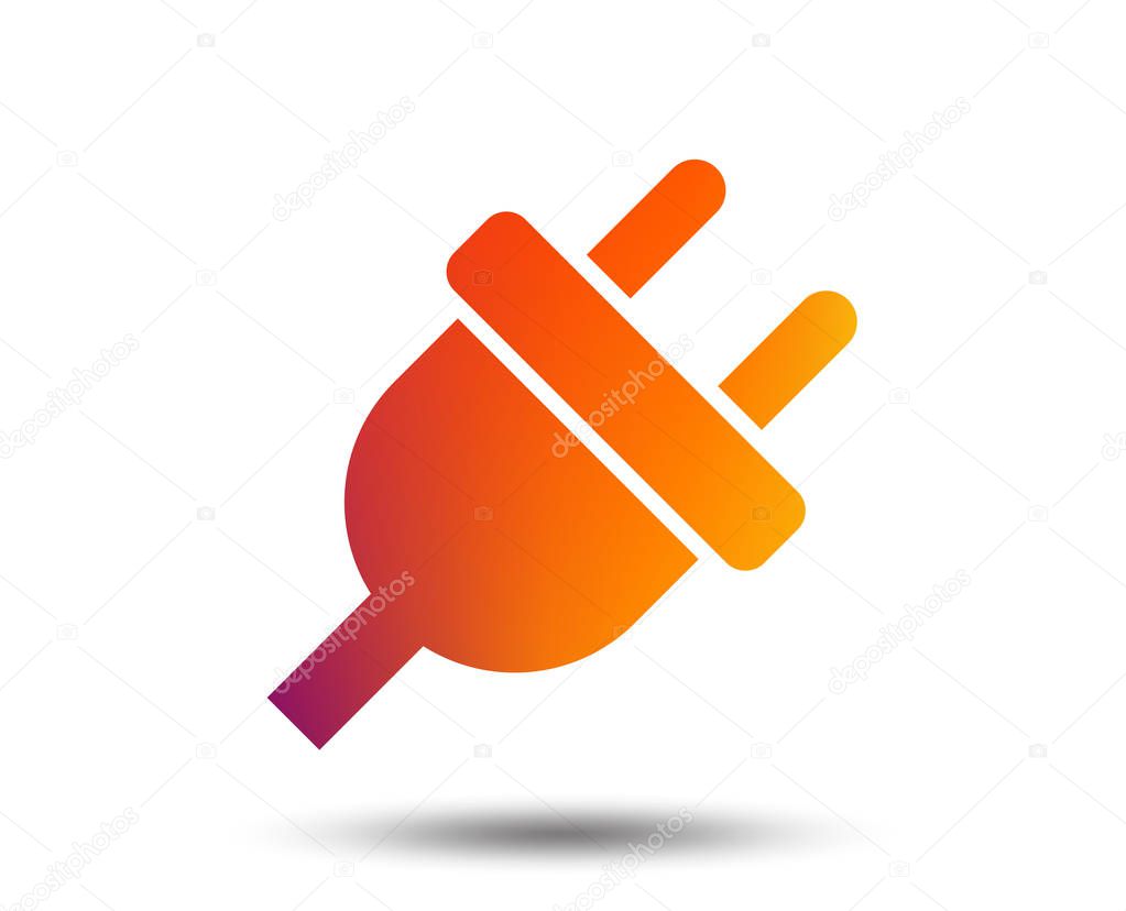 Electric plug sign icon on white background