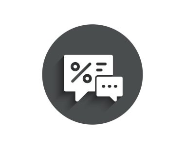 Konuşma balonu basit simgesinin beyaz arka plan üzerinde alışveriş