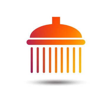 Duş işareti simgesi beyaz arka plan üzerinde