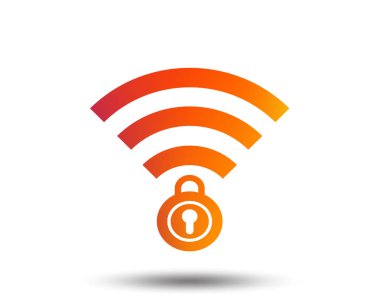 WiFi işareti beyaz arka plan üzerinde kilitli.