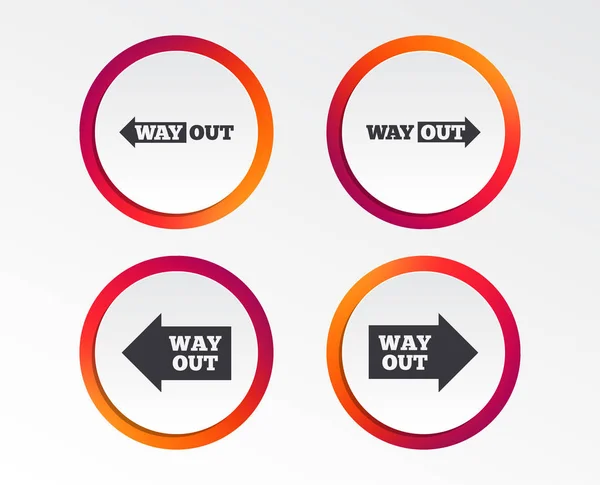 Way Out Pictogrammen Witte Achtergrond — Stockvector