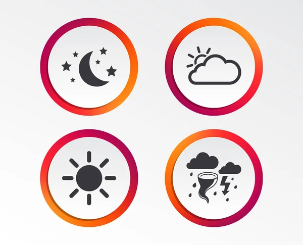 Set Weather Icons White Background — Stock Vector