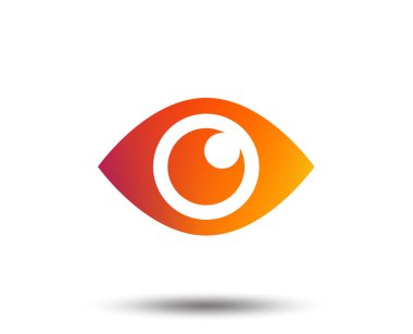 Göz işareti simgesi. İçerik düğmesi yayımlayın. Görünürlük. Degrade tasarım öğesi bulanık. Canlı grafik düz simge. Vektör