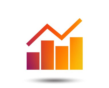 Grafik grafik işareti simgesi. Diyagram simgesi. İstatistikler. Degrade tasarım öğesi bulanık. Canlı grafik düz simge. Vektör
